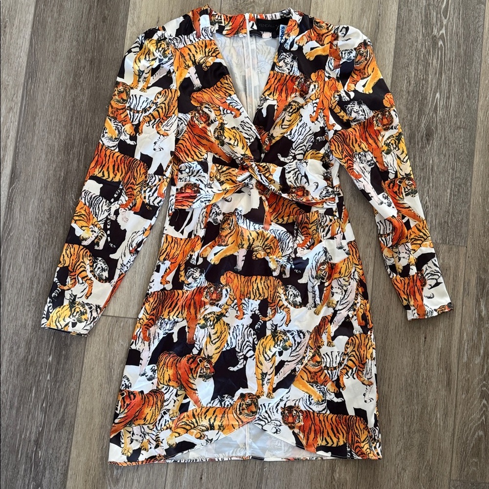 Clemson Tigers - Tiger Print Mini Dress - Orange, Black, White
